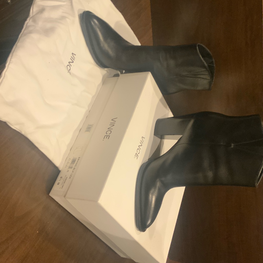 Vince Sleek Black Ankle Booties